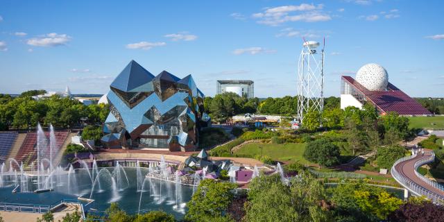 Overview, aerial view of Parc du Futuroscope