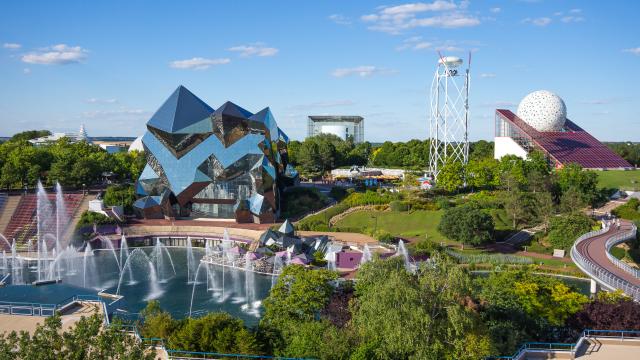 Overview, aerial view of Parc du Futuroscope