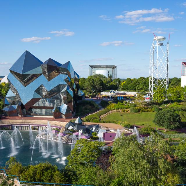 Vue d'ensemble, vue aérienne du Parc du Futuroscope