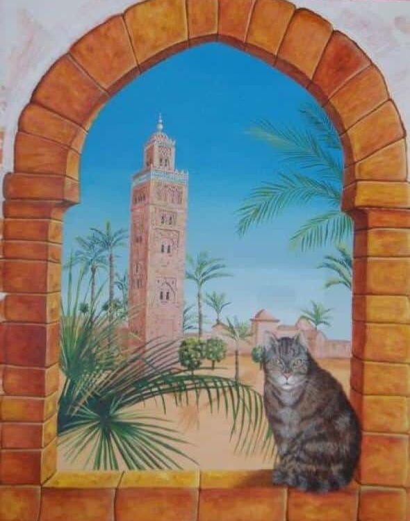 Patricia Guillaume-Peintures-personnalisées-Fenêtre en trompe-l'oeil